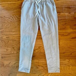 Lululemon On The Fly Pant 7/8 Herringbone Grey White Drawstring Joggers size 2